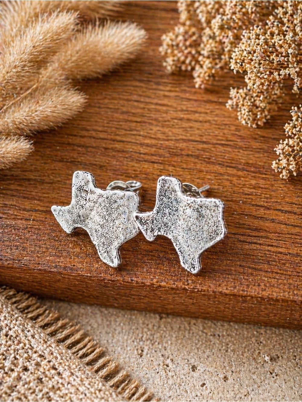 Silver Texas State Stud Earrings - Women Jewelry